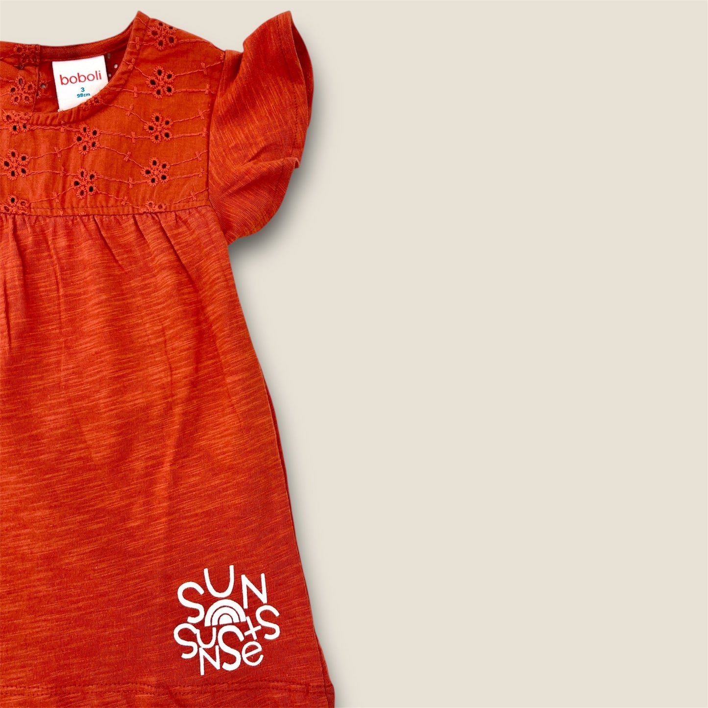 Camisola teja con detalle de volantes Peques del Valle
