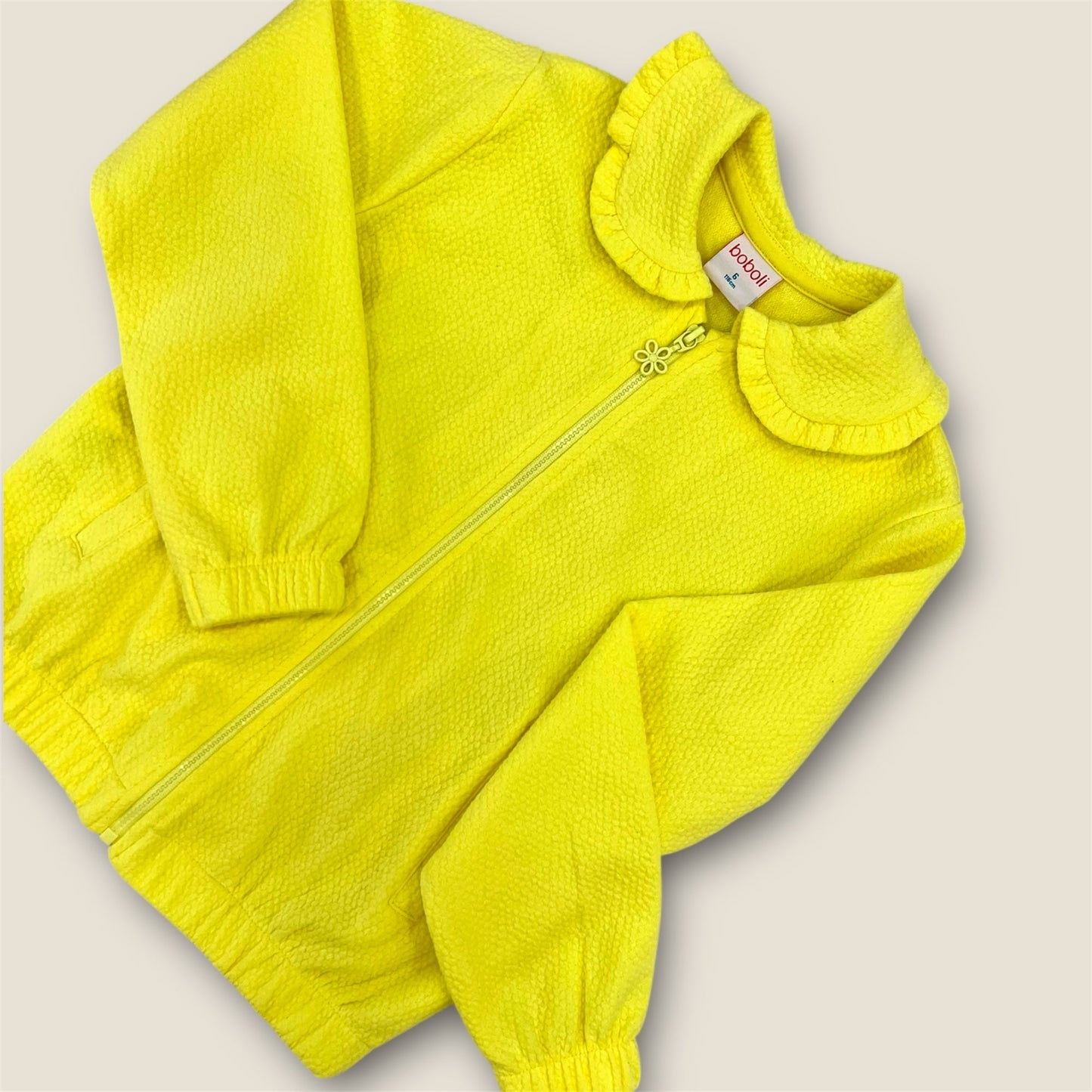 Chaqueta limón con cuello divertido Peques del Valle