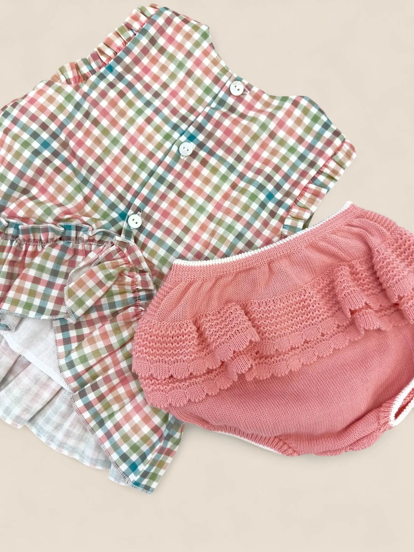 Conjunto vichy pastel multicolor Peques del Valle