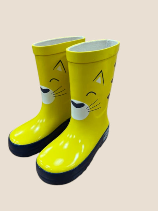 Botas de agua amarillas con carita de gato | Boboli BOBOLI