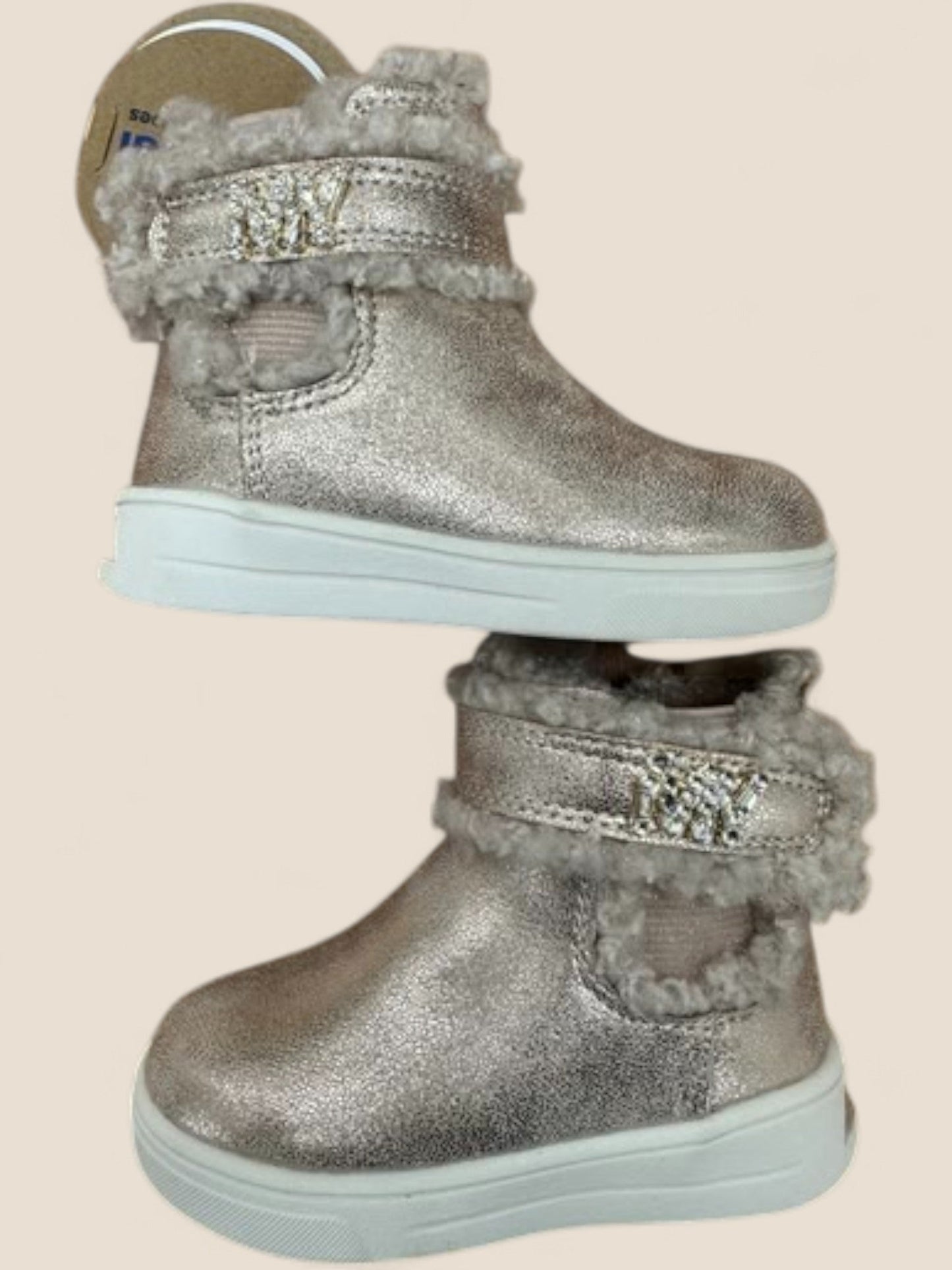 Botines niña metalizados con pelo interior y detalle brillante Mayoral