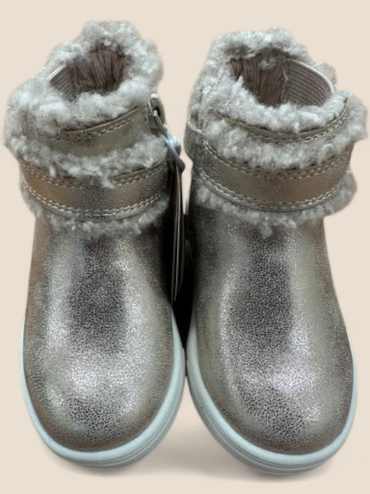 Botines niña metalizados con pelo interior y detalle brillante Mayoral