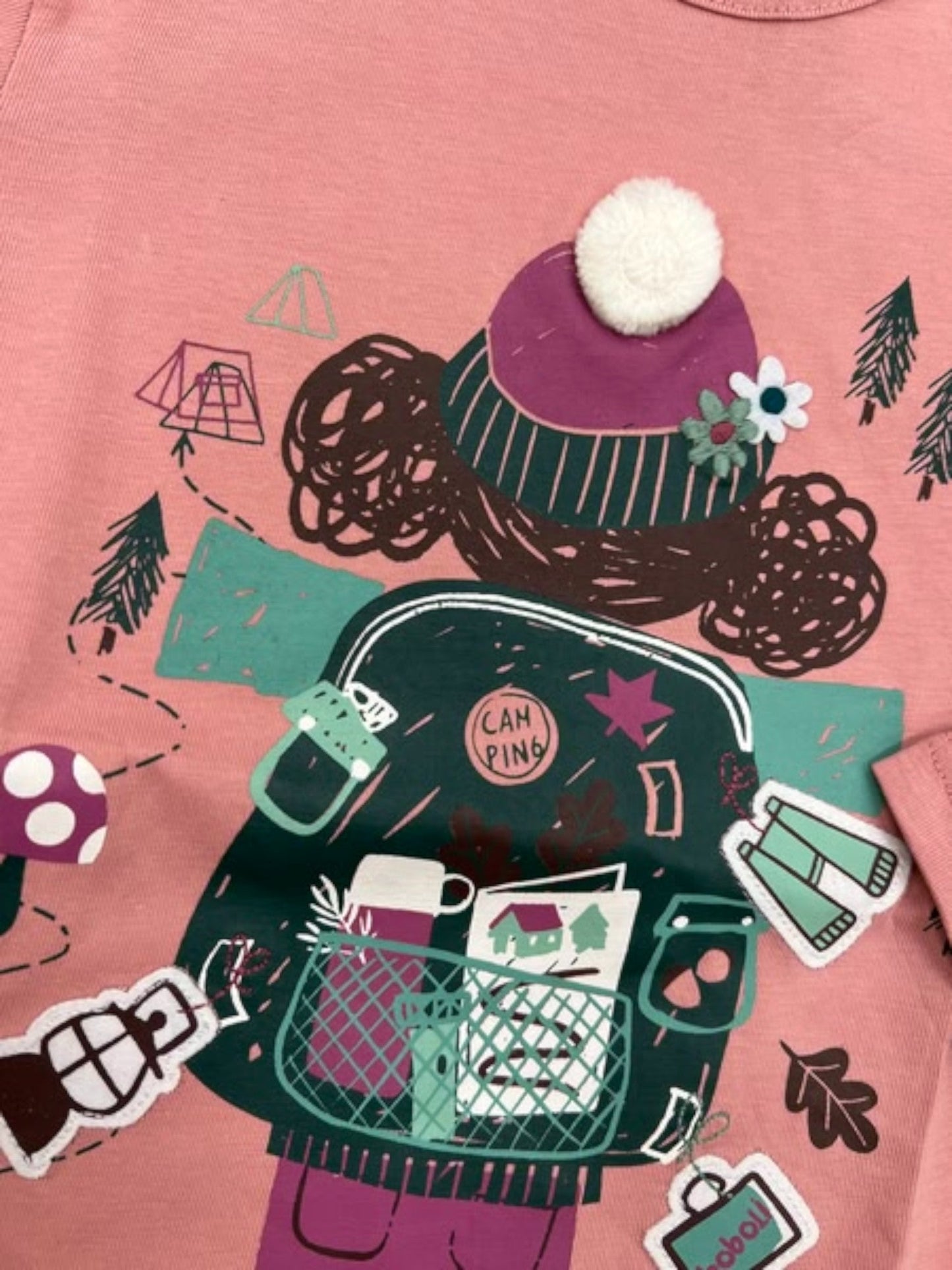 Camiseta niña rosa con dibujo invernal BOBOLI