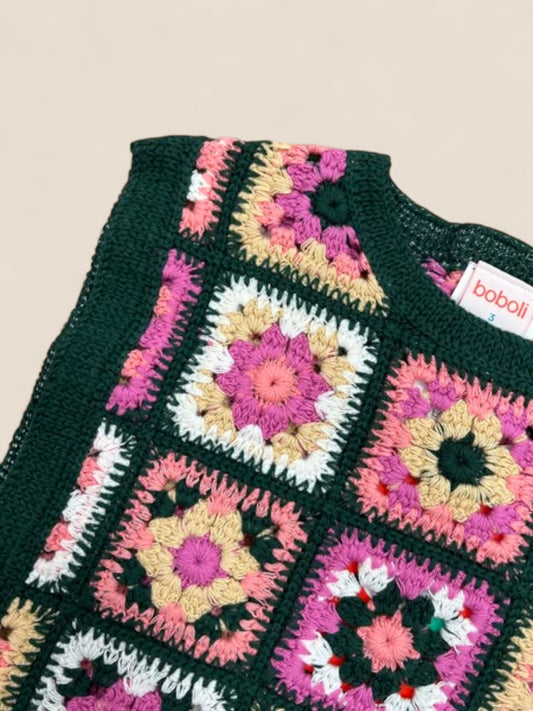 Chaleco bebé de punto multicolor estilo patchwork BOBOLI