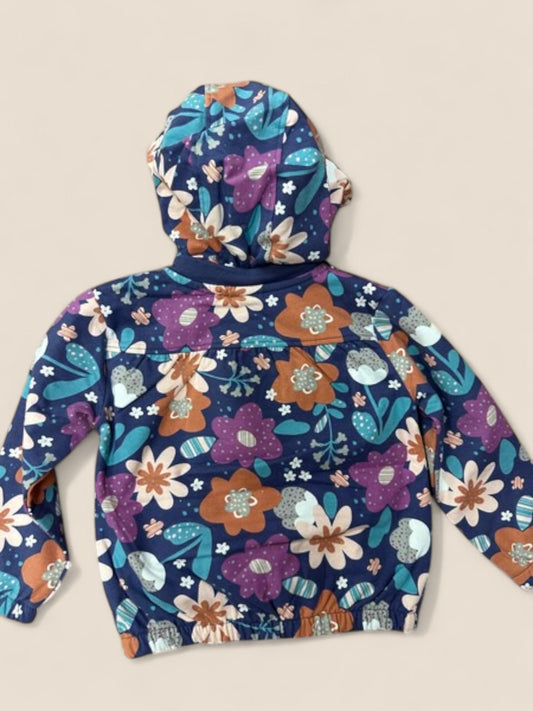Chaqueta acolchada con capucha y estampado floral para niña BOBOLI