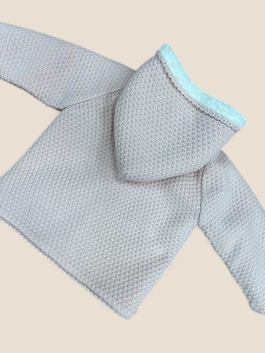 Chaqueta de punto rosa con capucha y forro borreguito PANGASA