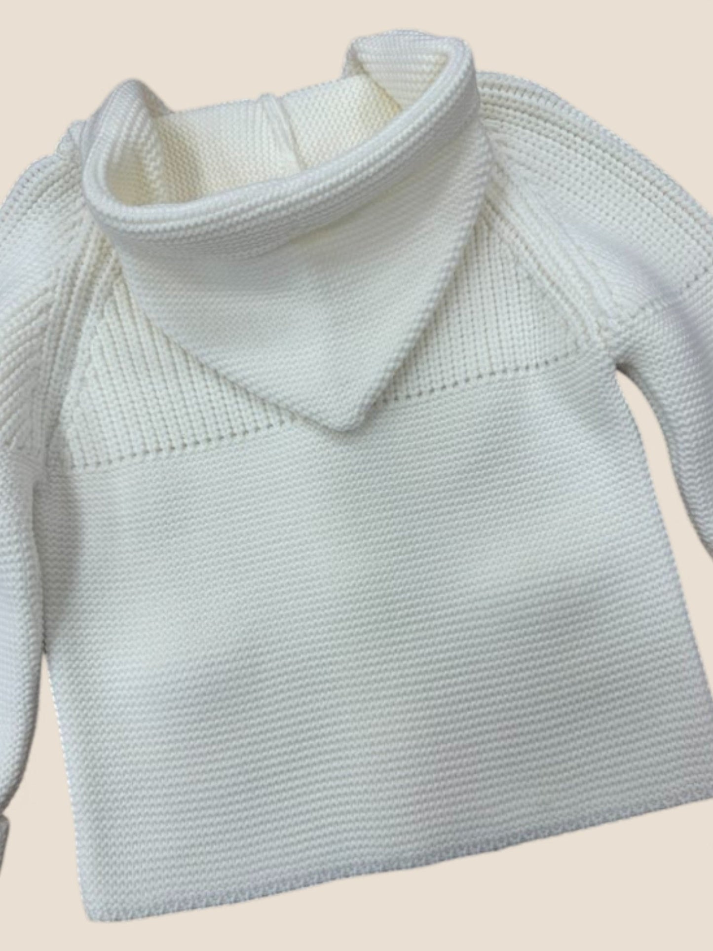 Chaqueta de punto con capucha blanca para bebé PANGASA