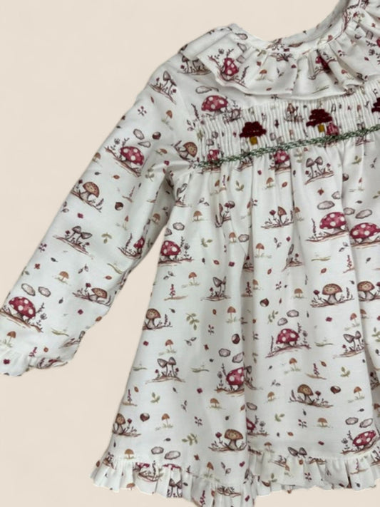 Conjunto bebé bosque smock con braguita a juego Belén Costales