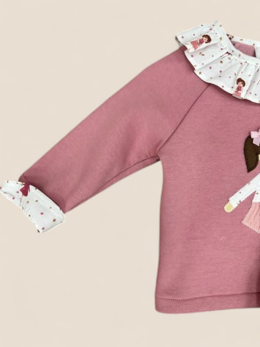 Conjunto bebé muñeca rosa con braguita estampada Belén Costales