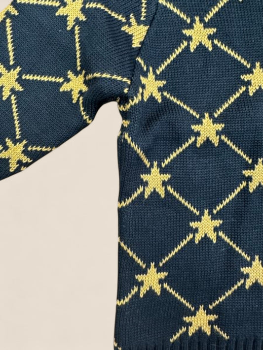 Jersey azul marino con estrellas mostaza Lolittos