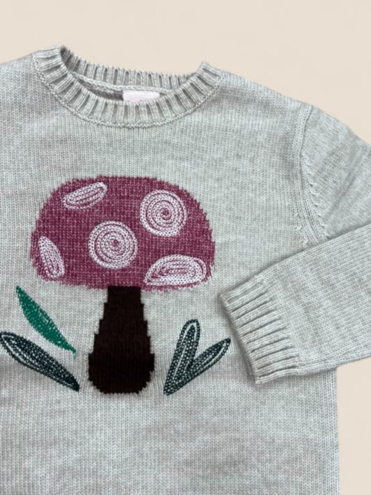 Jersey niña gris con dibujo de seta BOBOLI