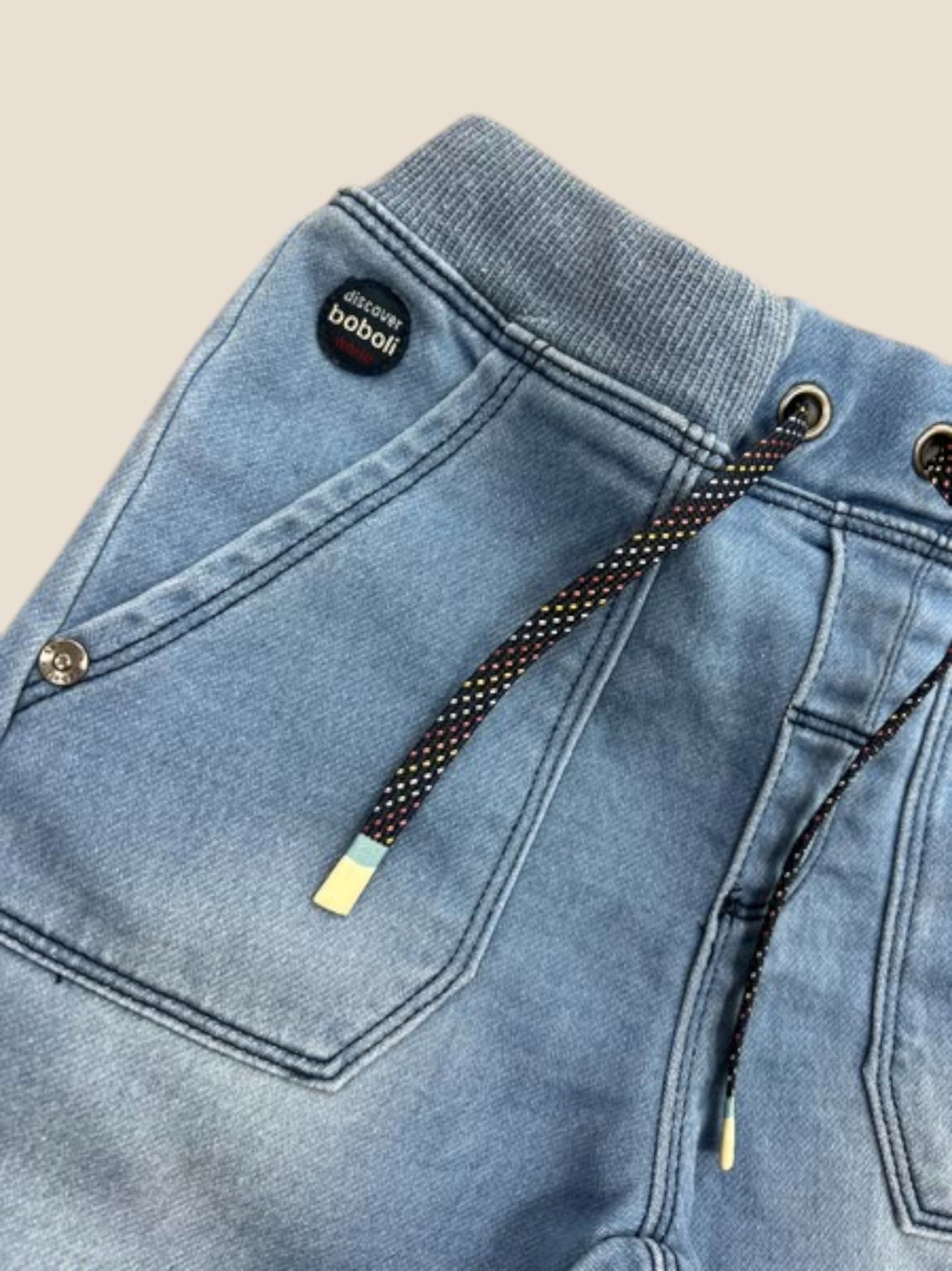 Pantalón jogger denim azul con cordón y puño | Boboli BOBOLI