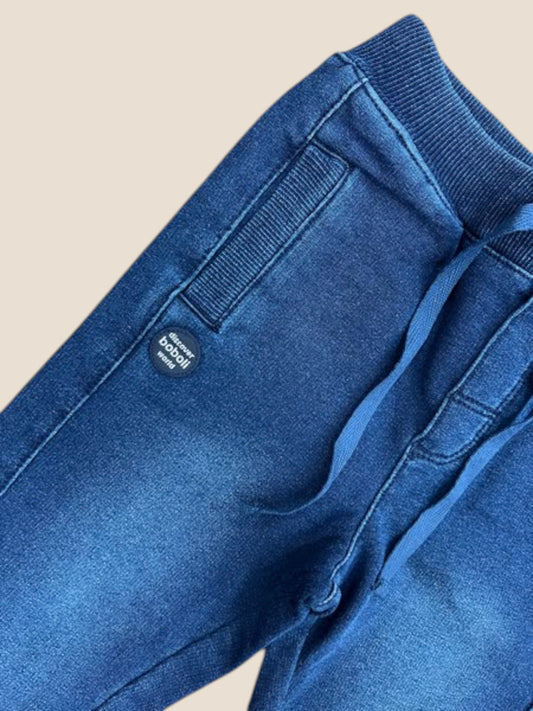 Pantalón jogger denim azul oscuro con cordón y puños | Boboli BOBOLI