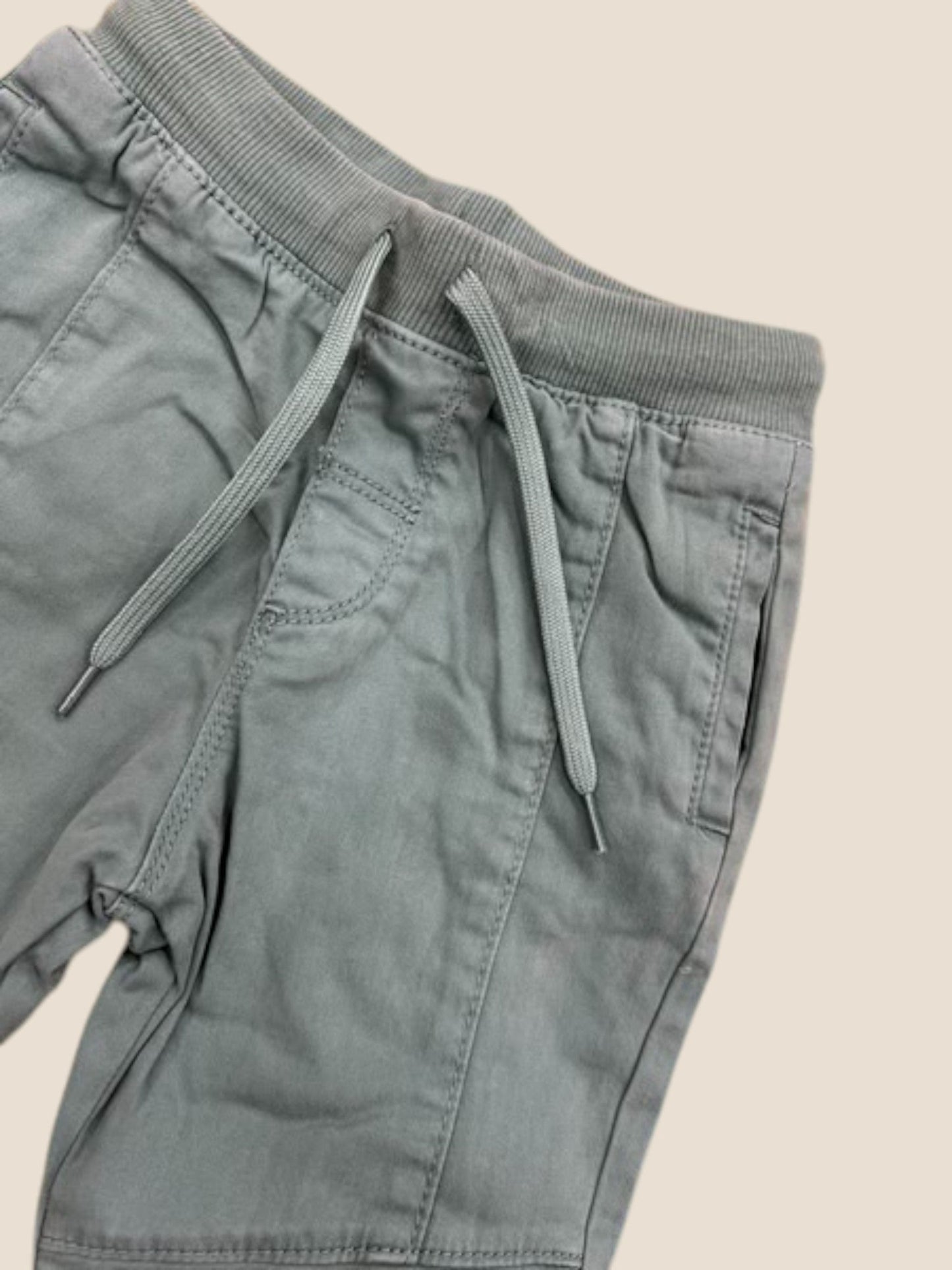 Pantalón sarga verde petróleo con cintura elástica y cordón | Boboli BOBOLI