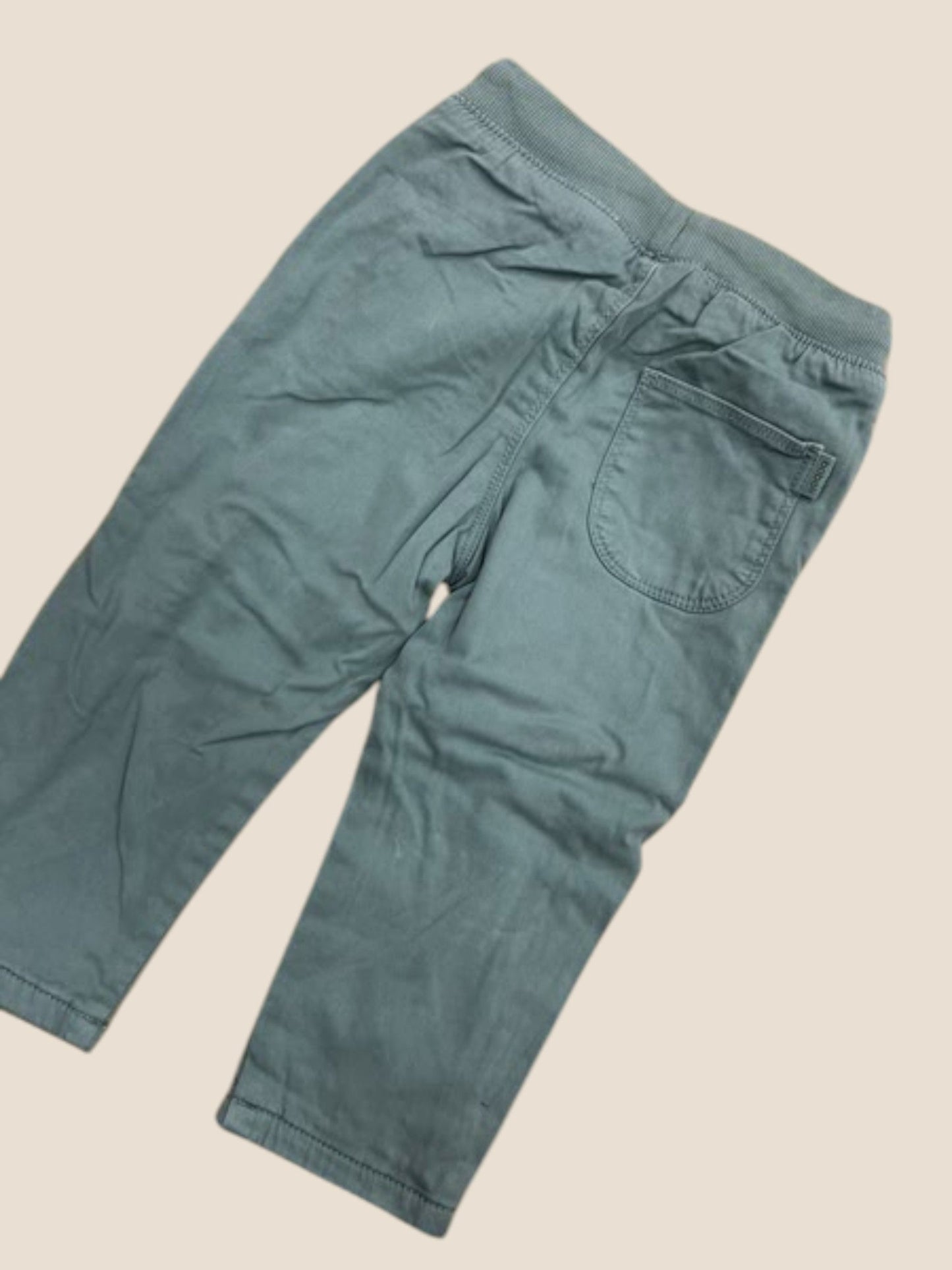 Pantalón sarga verde petróleo con cintura elástica y cordón | Boboli BOBOLI