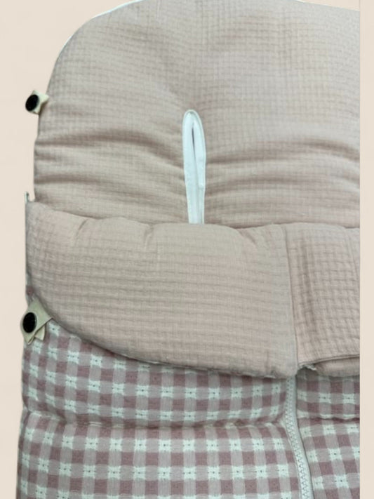 Saco silla universal cuadros rosa y beige Uzturre UZTURRE