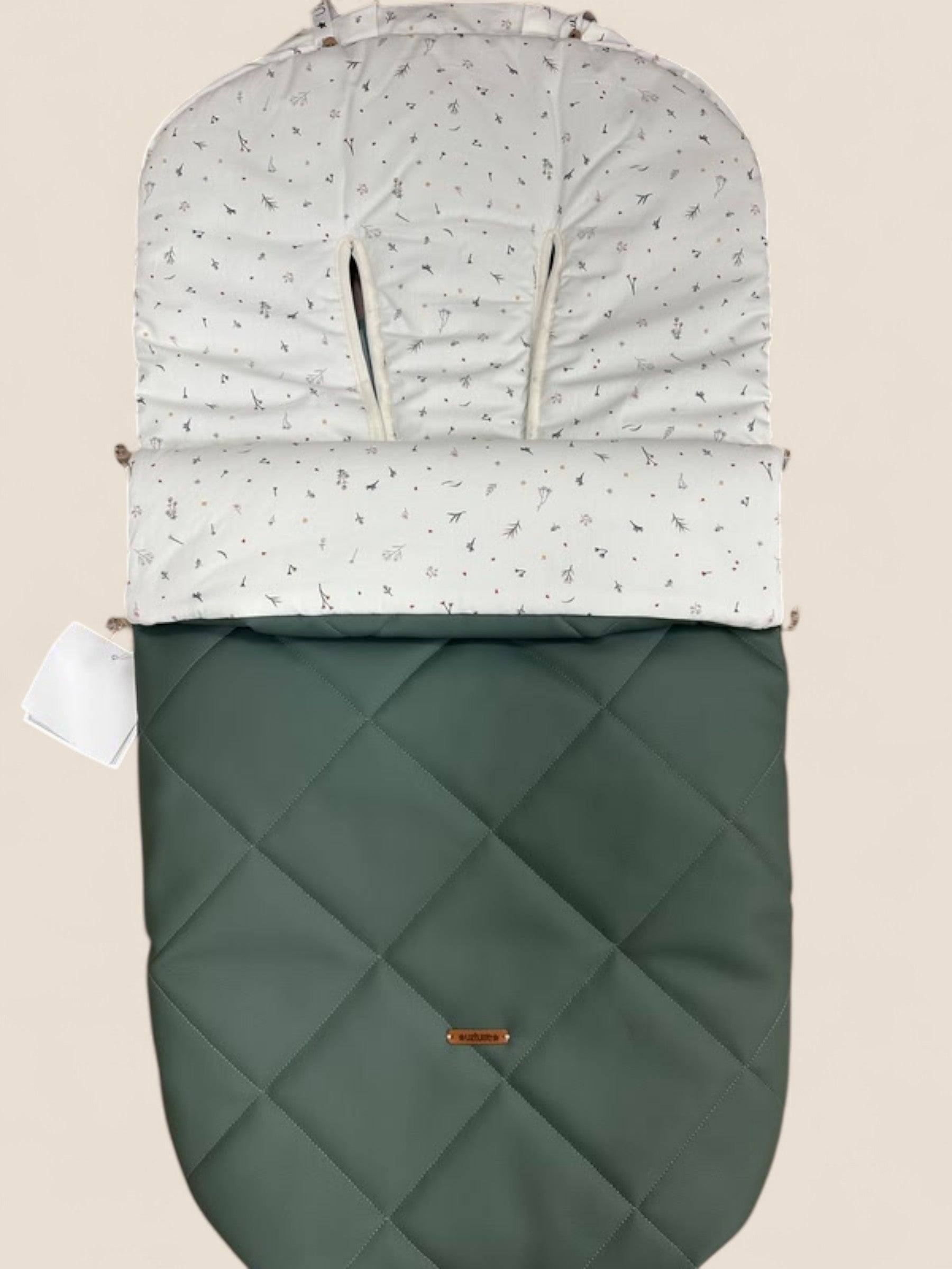 Saco universal polipiel verde acolchado con interior diente de león Peques del Valle