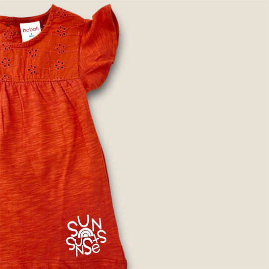 Camisola teja con detalle de volantes Peques del Valle
