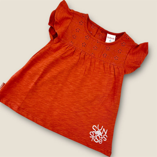 Camisola teja con detalle de volantes Peques del Valle