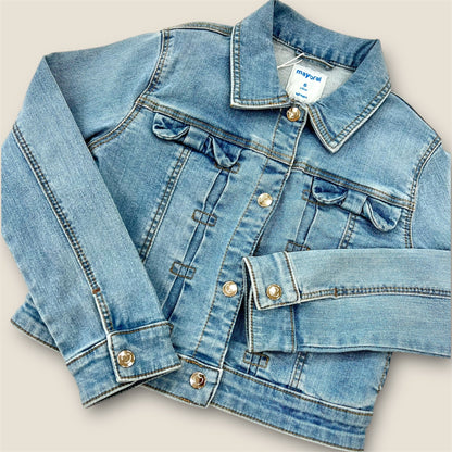 Chaqueta vaquera con lazos Mayoral niña.