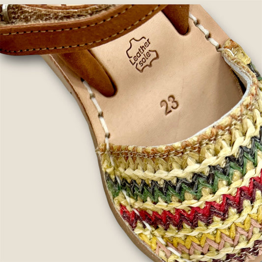 Menorquinas rafia multicolor.