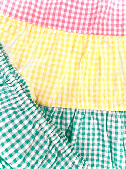 Vestido cuadros multicolor.