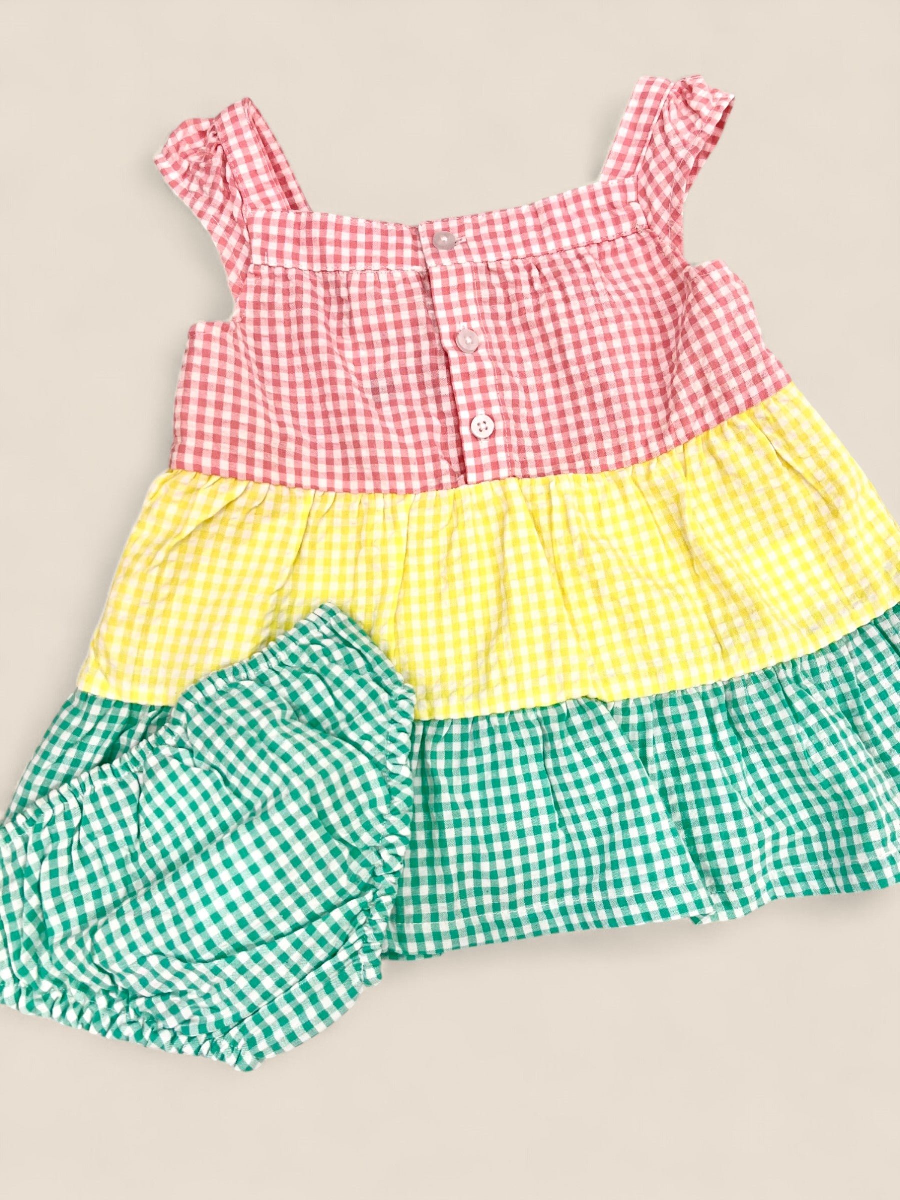 Vestido cuadros multicolor.