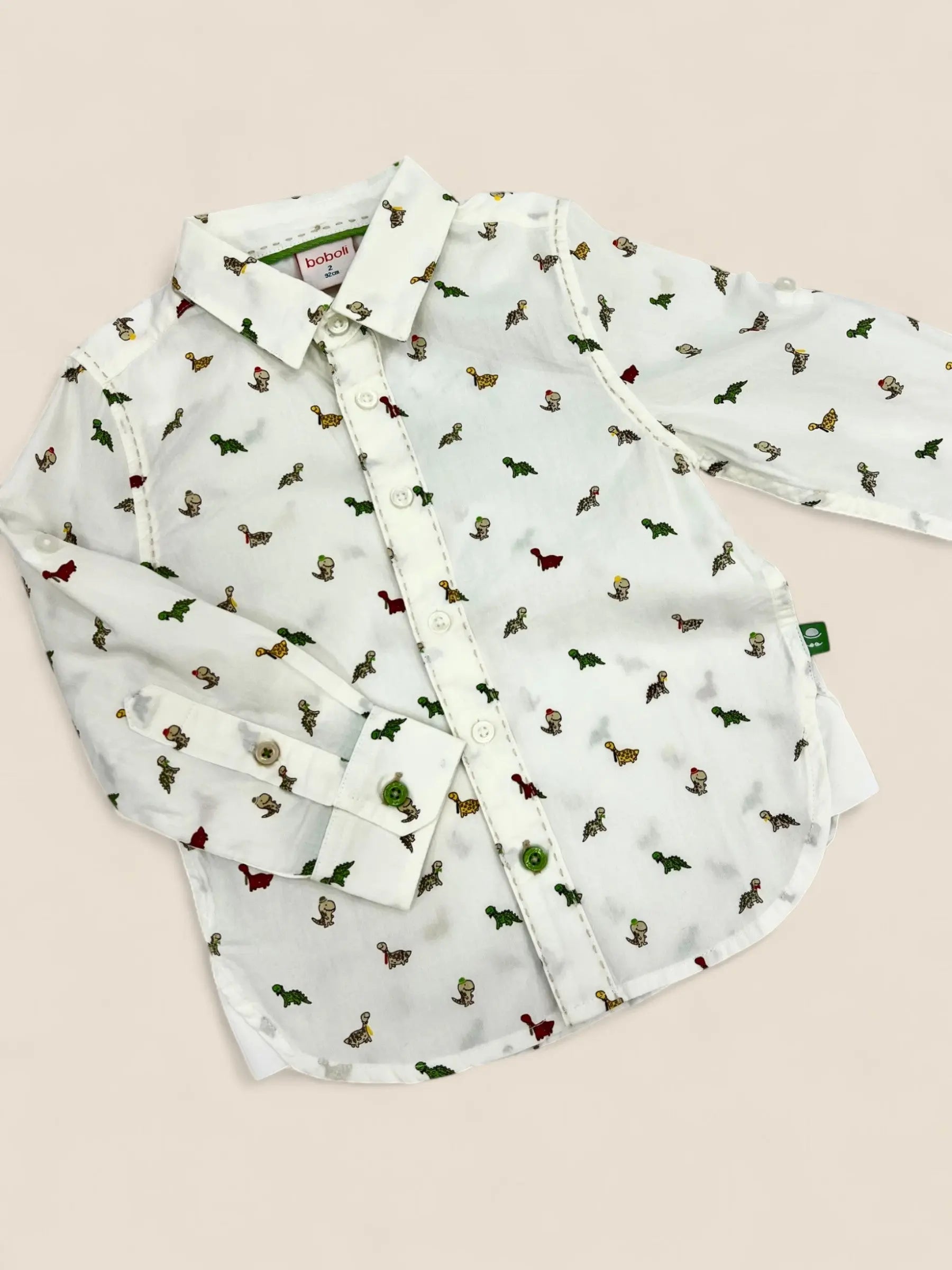 Conjunto dinosaurios beige y verde Peques del Valle