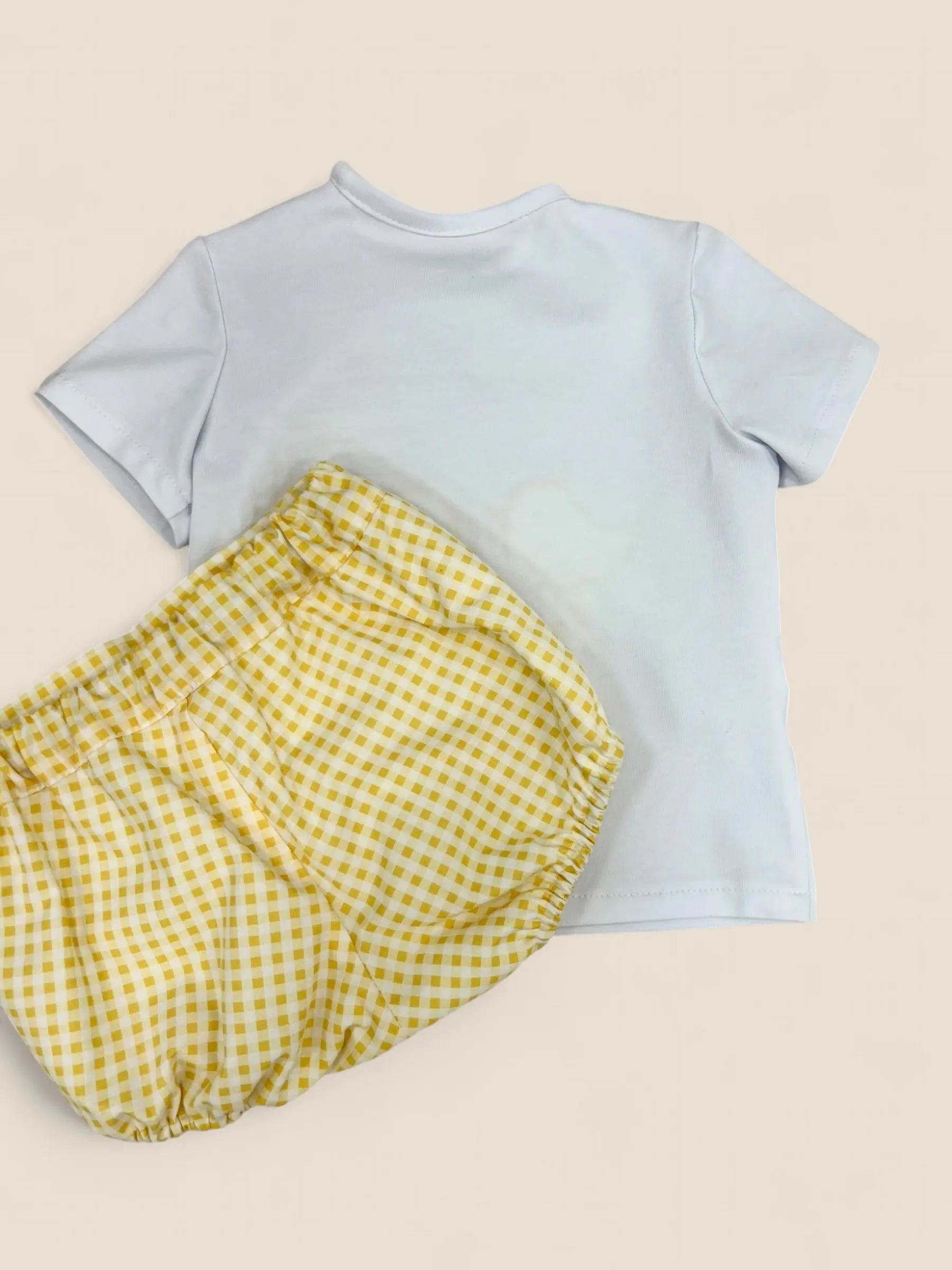 Conjunto pollitos vichy amarillo Peques del Valle