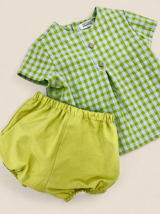 Conjunto vichy verde lima Peques del Valle