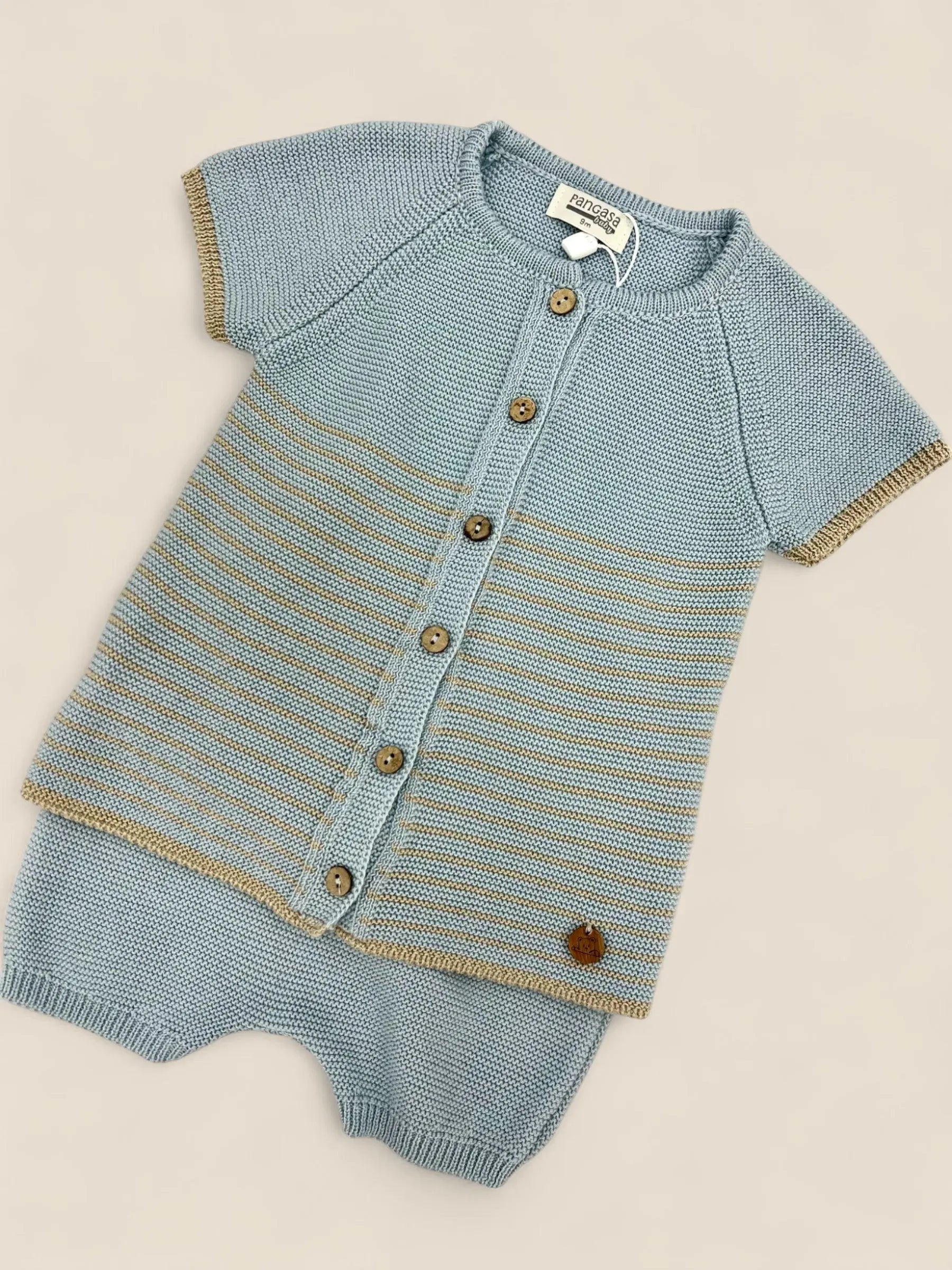 Conjunto punto azul y beige Peques del Valle