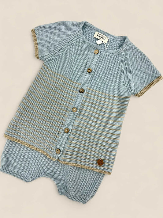 Conjunto punto azul y beige Peques del Valle