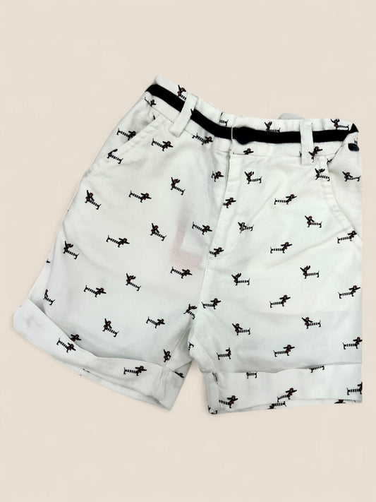 Bermudas blancas perritos Peques del Valle