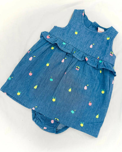 Vestido denim con frutas de colores Peques del Valle