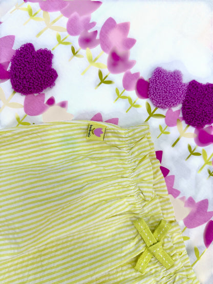 Conjunto floral con short en fucsia y amarillo Peques del Valle