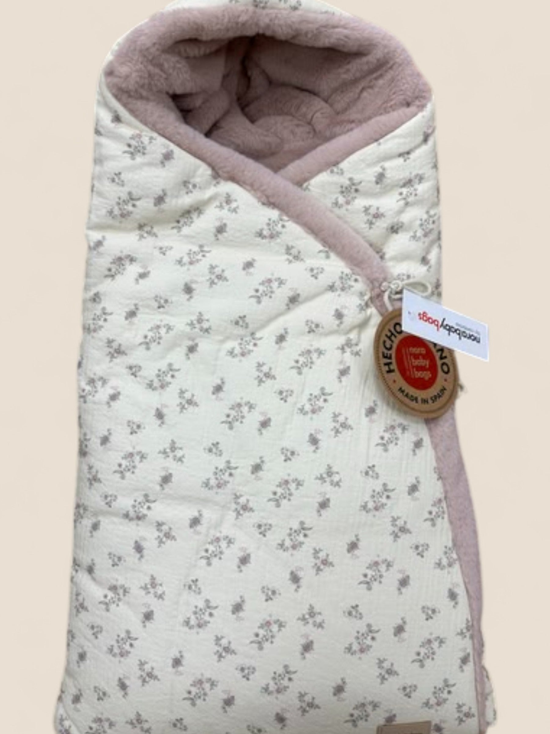 Arrullo capazo bebé flores rosa MOM babybags UZTURRE