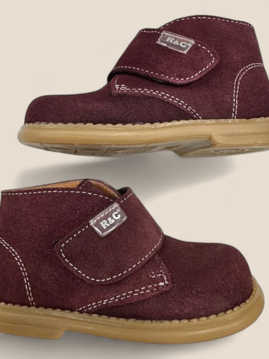 Botas bebé serraje burdeos con velcro R&C R&C