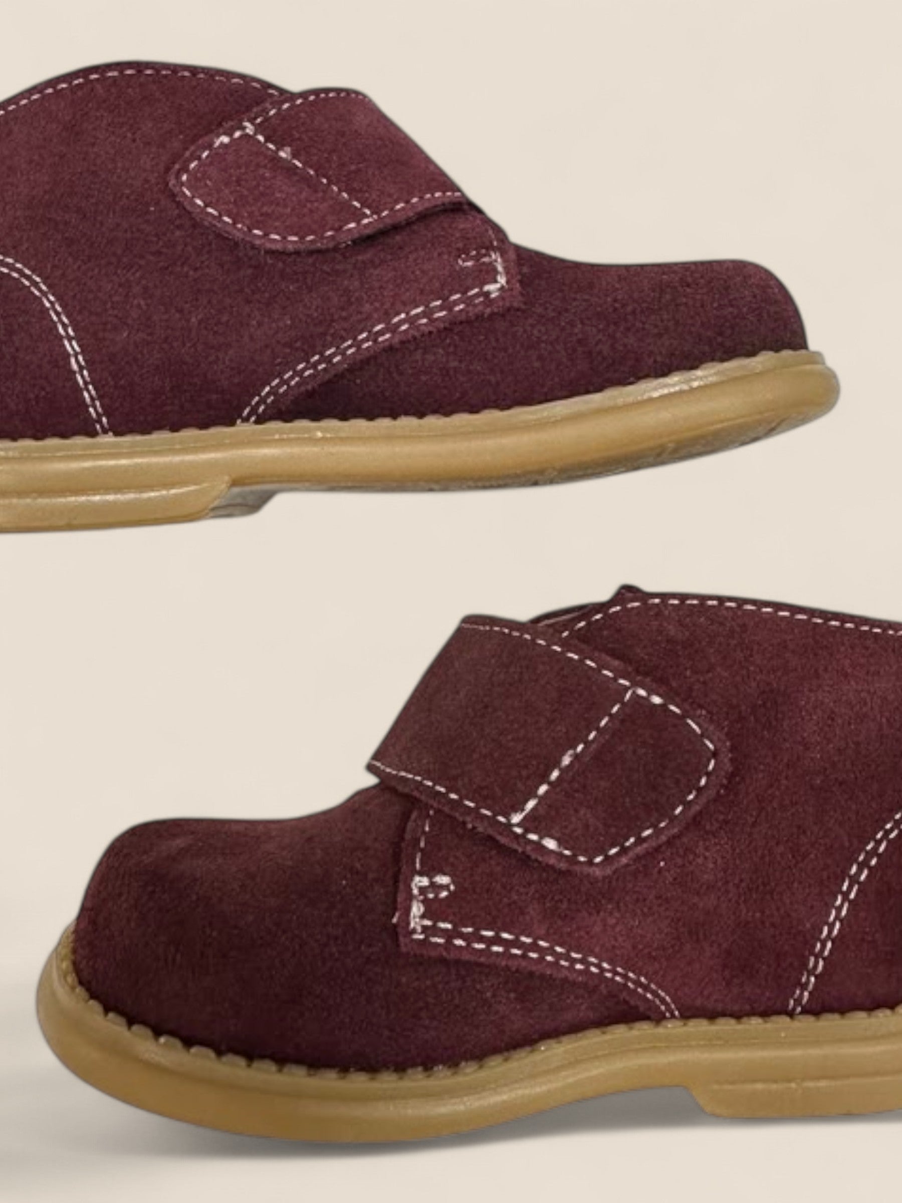 Botas bebé serraje burdeos con velcro R&C R&C