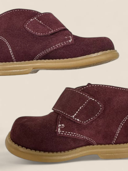 Botas bebé serraje burdeos con velcro R&C R&C
