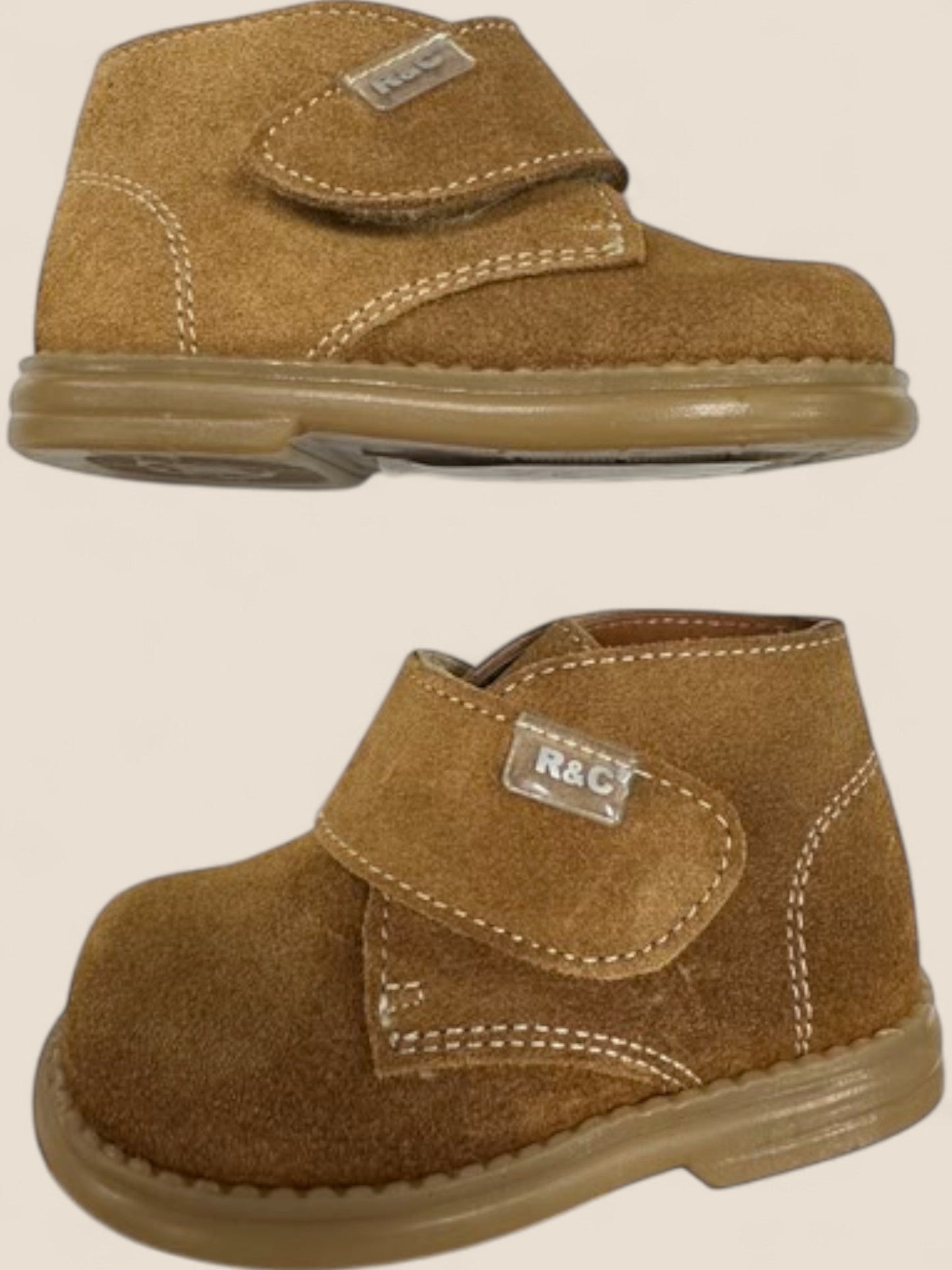 Botas bebé serraje camel con velcro R&C R&C