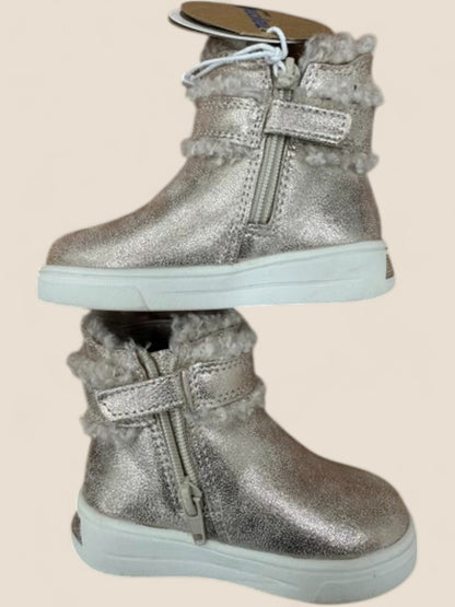 Botines niña metalizados con pelo interior y detalle brillante Mayoral