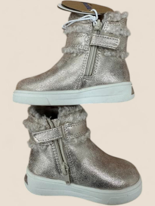 Botines niña metalizados con pelo interior y detalle brillante Mayoral