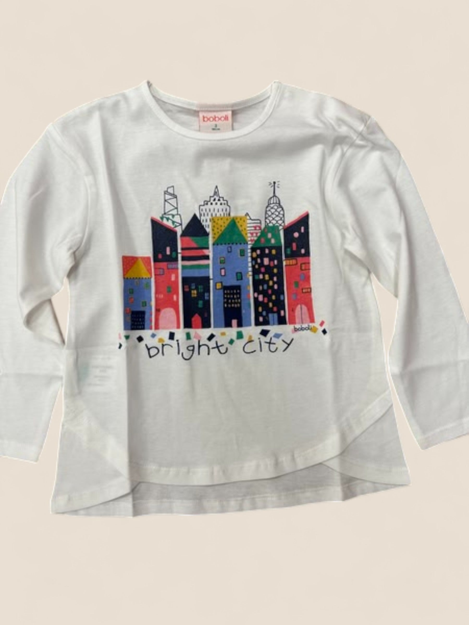 Camiseta blanca niña con estampado 