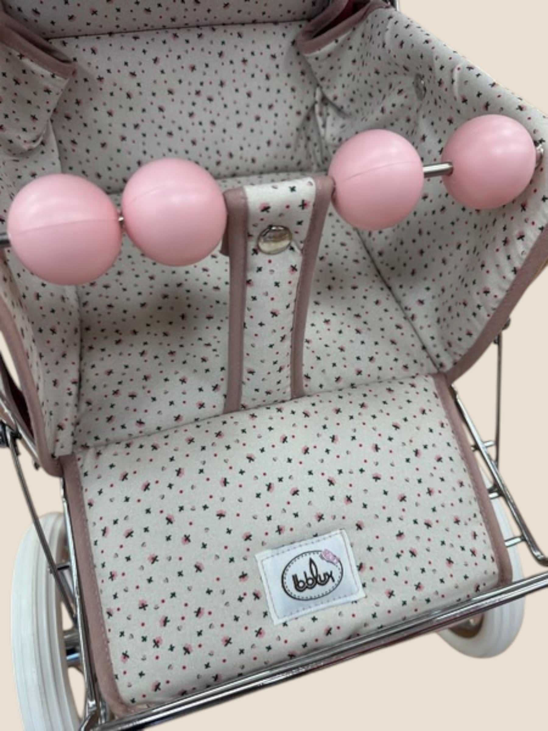 Carrito muñecas clásico con capota y bolso burdeos - BEBELUX Bebelux