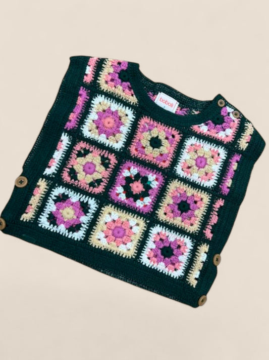 Chaleco bebé de punto multicolor estilo patchwork BOBOLI