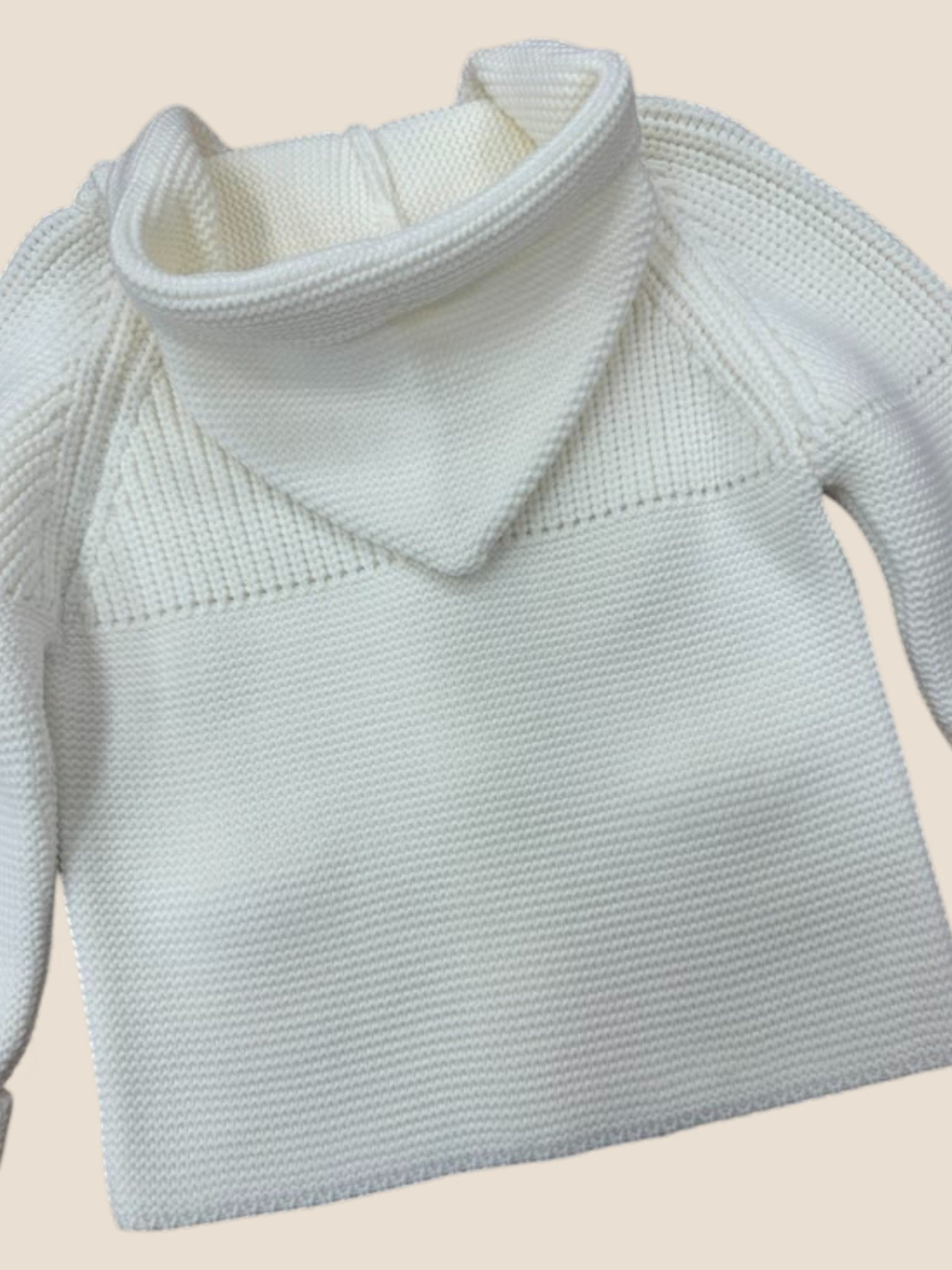 Chaqueta de punto con capucha blanca para bebé PANGASA