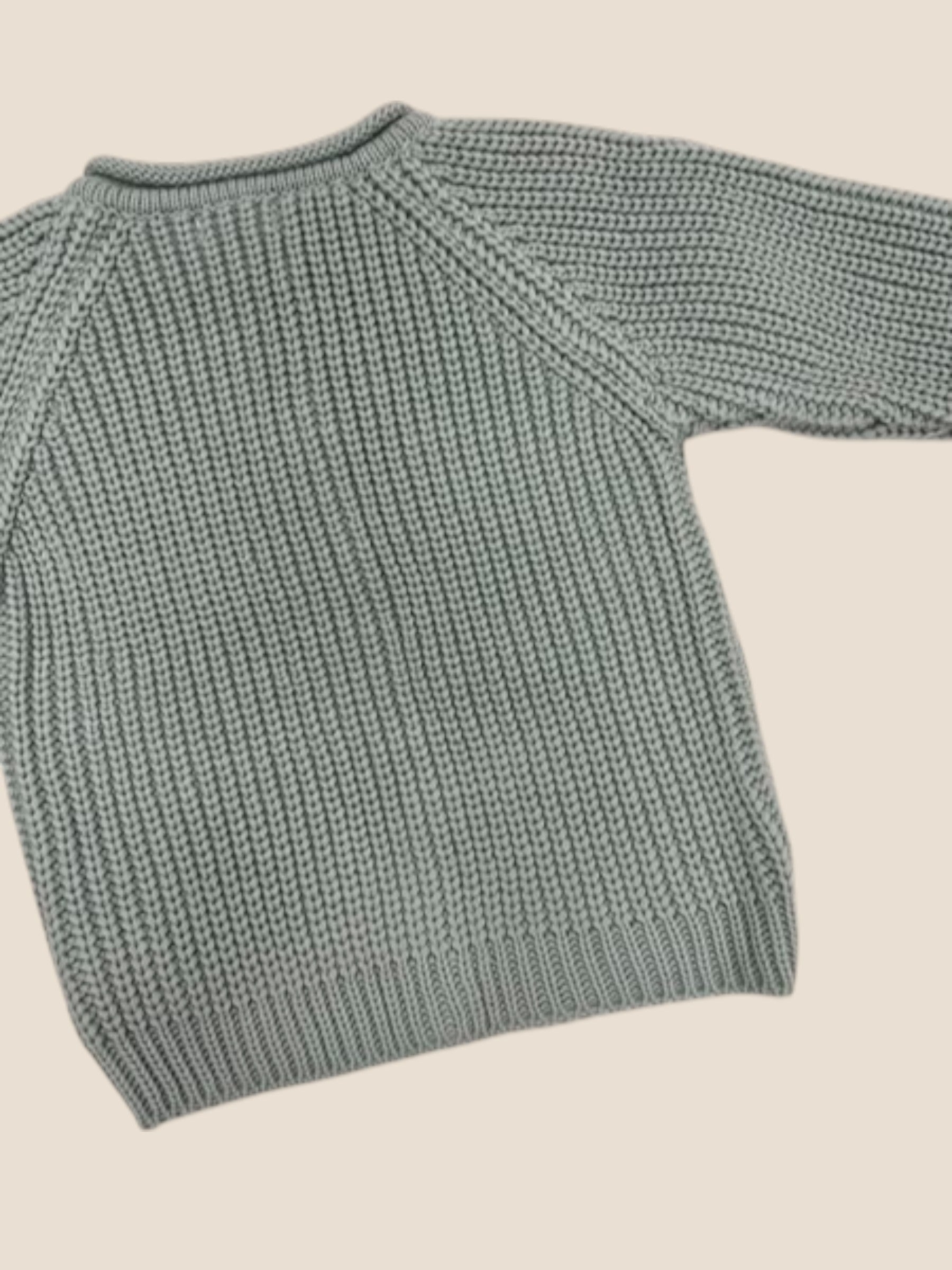 Chaqueta verde de punto grueso con botones de madera PANGASA