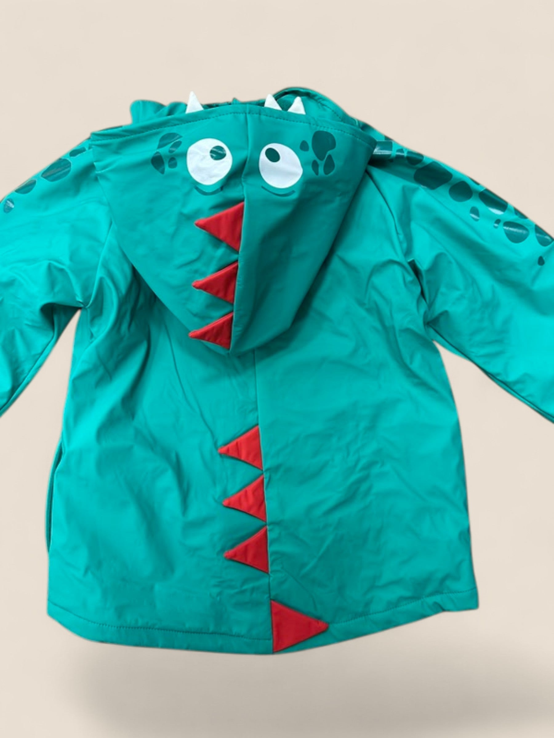 Chubasquero turquesa con capucha de monstruo y cremallera BOBOLI