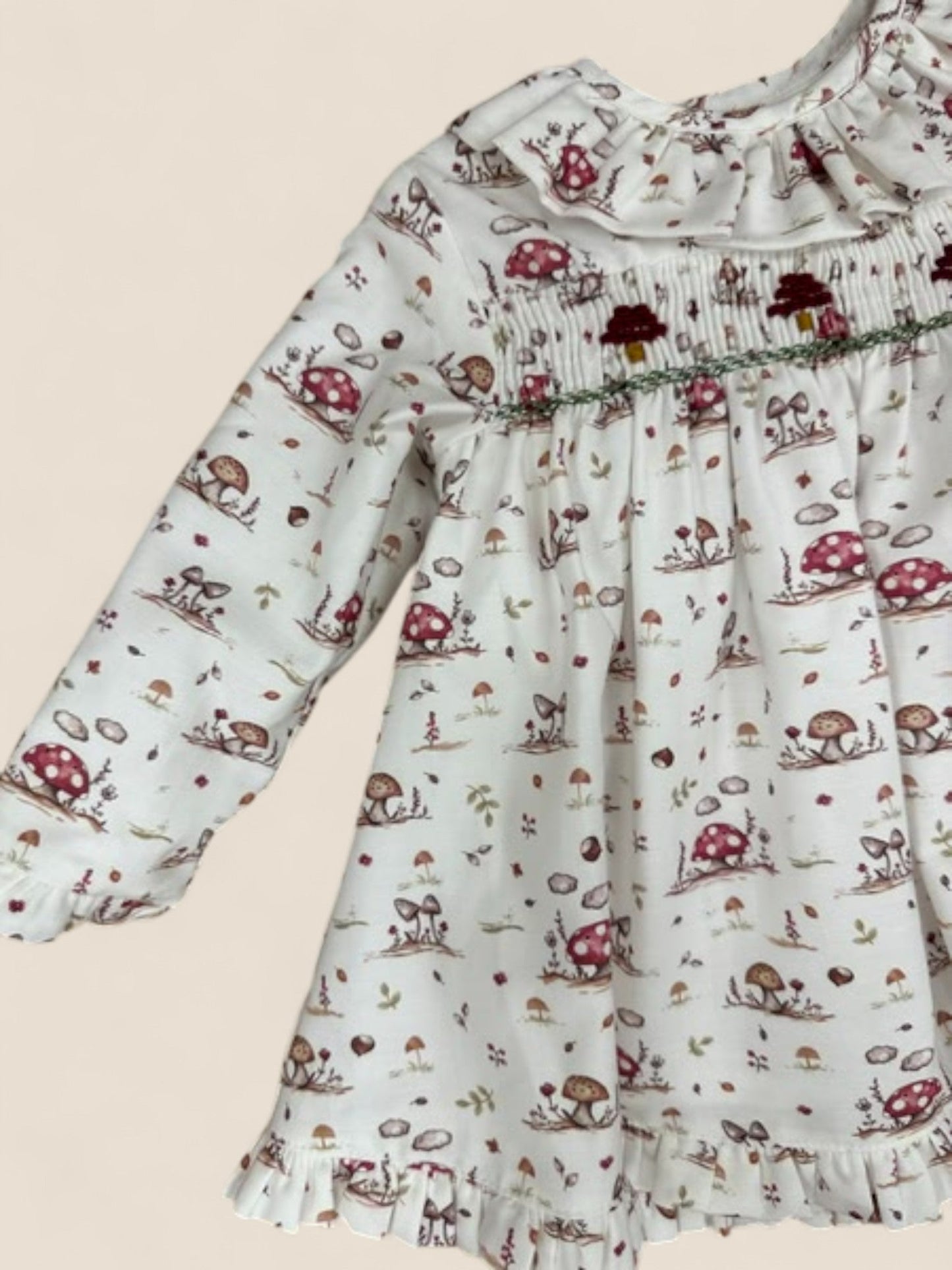 Conjunto bebé bosque smock con braguita a juego Belén Costales