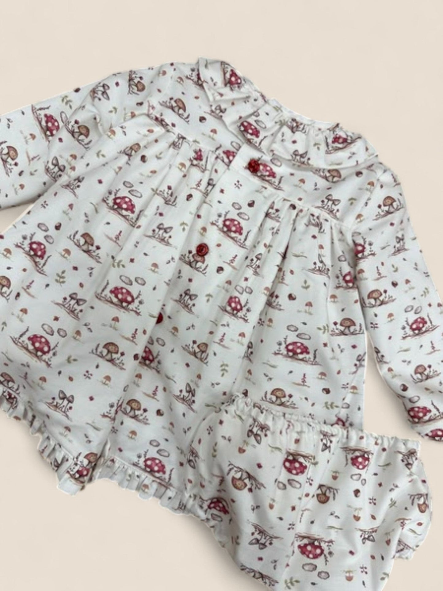 Conjunto bebé bosque smock con braguita a juego Belén Costales